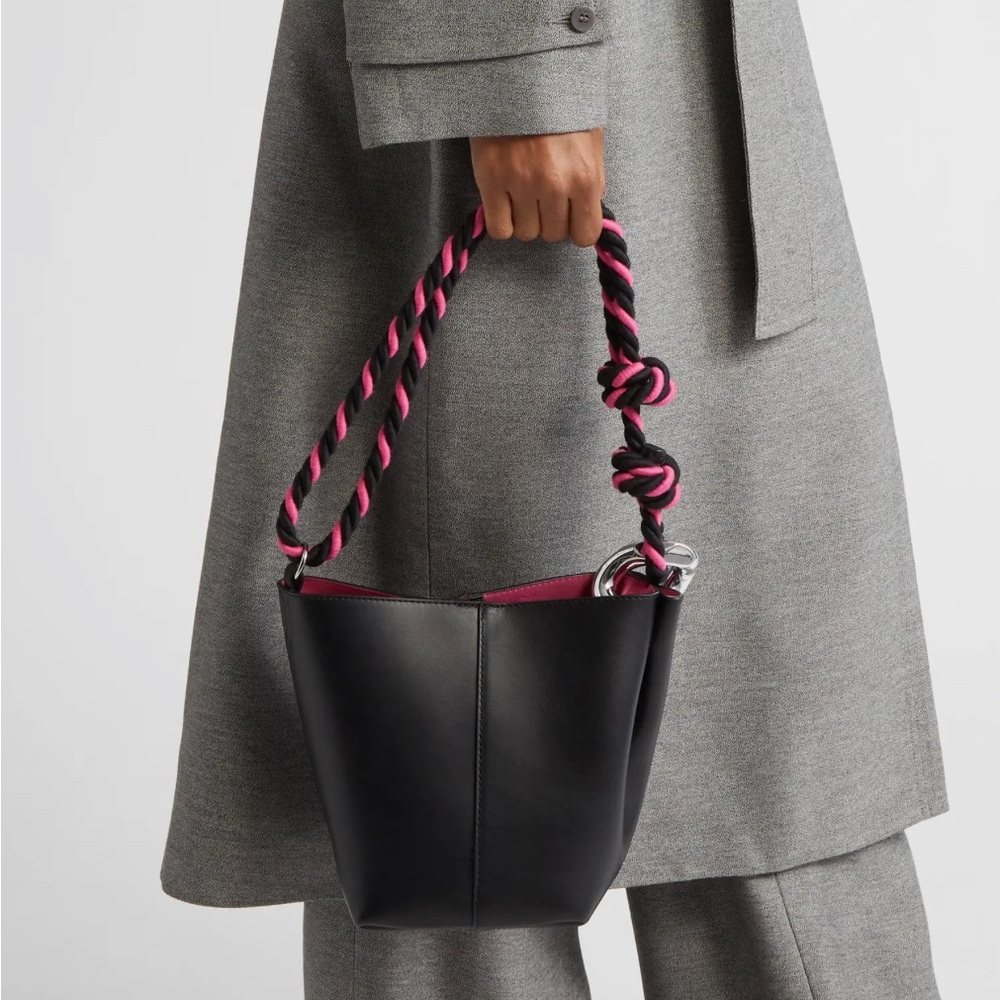 SOLD*****************Brand New JW Anderson Bucket Purse - Black with Pink Suede